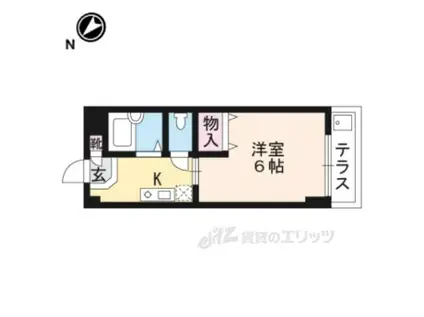 ハイツ北泉(1K/1階)の間取り写真