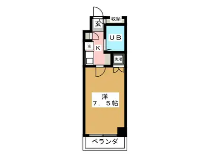 カーサツツミ(1K/3階)の間取り写真
