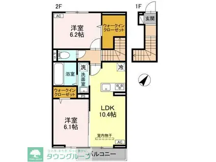 CLASSEUM桶川泉 IV(2LDK/2階)の間取り写真