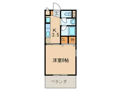 サープラスみき(1K/2階)の間取り写真