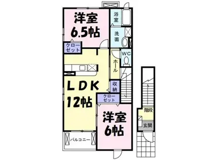 シティガーデン1(2LDK/2階)の間取り写真