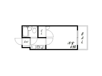 パレス大蔵谷(1K/2階)の間取り写真