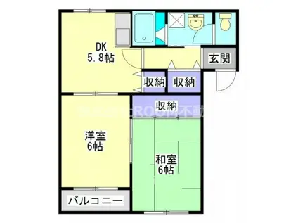 Nフィールド(2DK/2階)の間取り写真