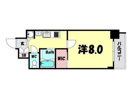 CITTA・VISTA神戸下山手通(1K/6階)の間取り写真