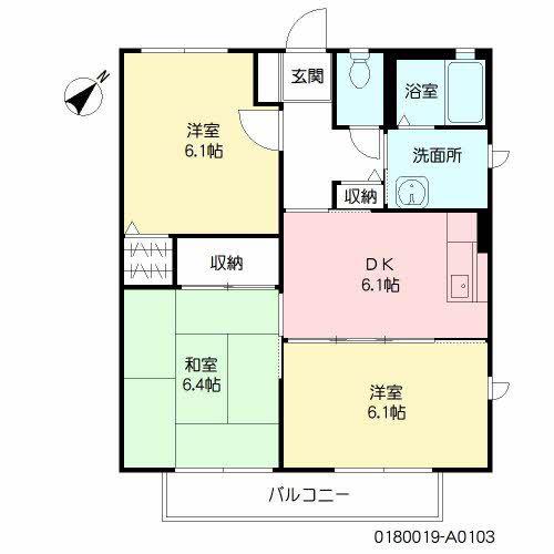 JR指宿枕崎線 坂之上駅 徒歩18分 2階建 築21年(3DK/1階)の間取り写真