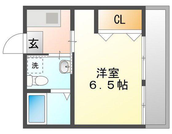 レジデンス伊島 B棟(1K/3階)の間取り写真