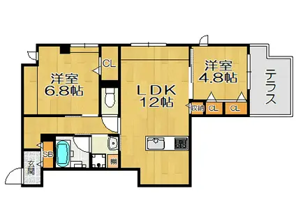 シャーメゾン・エミール(2LDK/1階)の間取り写真