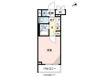 ルーブル練馬高野台弐番館(1K/2階)の間取り写真