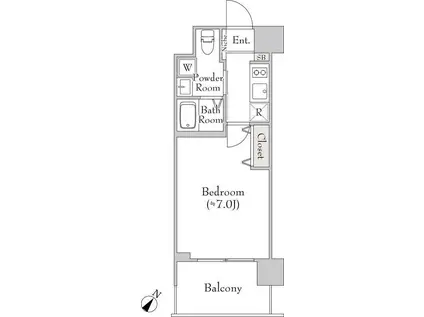 BLUROCK豊洲(1K/6階)の間取り写真