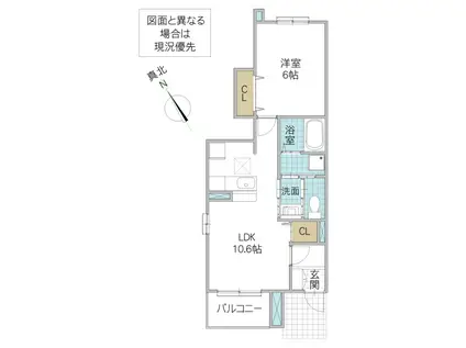 ブランピエール(1LDK/1階)の間取り写真