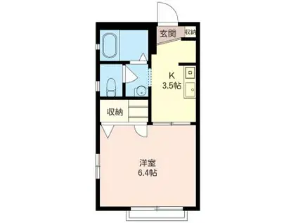 サンハイツボーグリII(1K/1階)の間取り写真