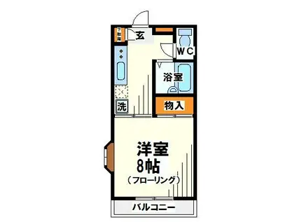 エランドール(1K/2階)の間取り写真