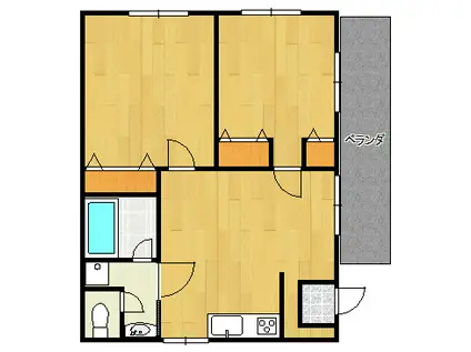 ビライケノベ2号館(2LDK/2階)の間取り写真