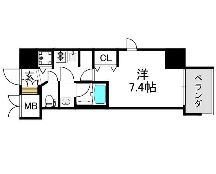 ララプレイス大手通LD(1K/9階)の間取り写真