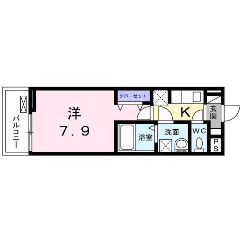 LAID BACK(1K/2階)の間取り写真