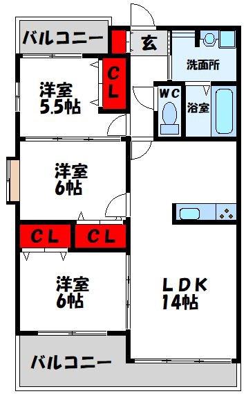 ERURISUTON KATO(3LDK/4階)の間取り写真