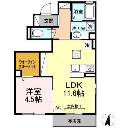 メゾン・ド・ビーエー(1LDK/1階)の間取り写真