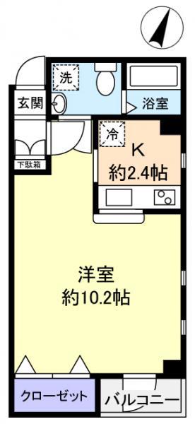 ΑーFICTION(1K/1階)の間取り写真