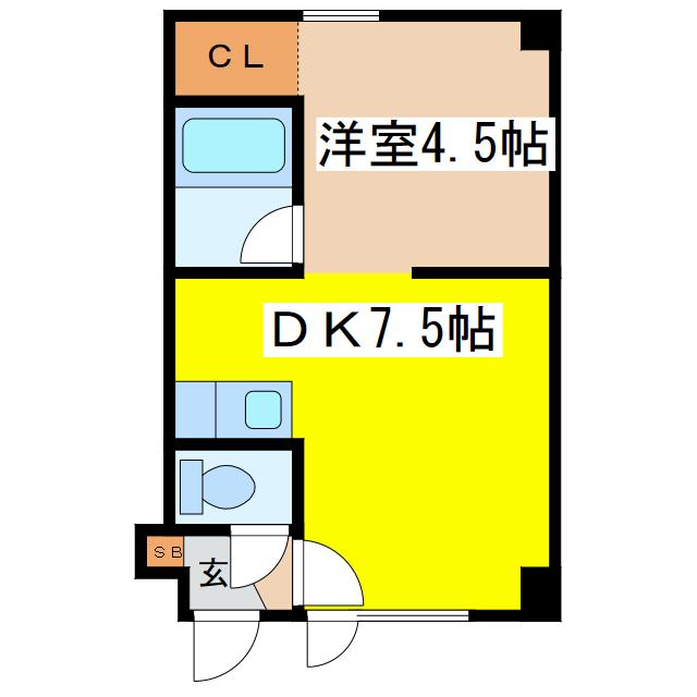 I・JOY3(1DK/2階)の間取り写真