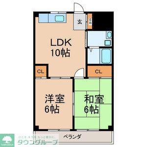 グランビュー戸部(2LDK/4階)の間取り写真