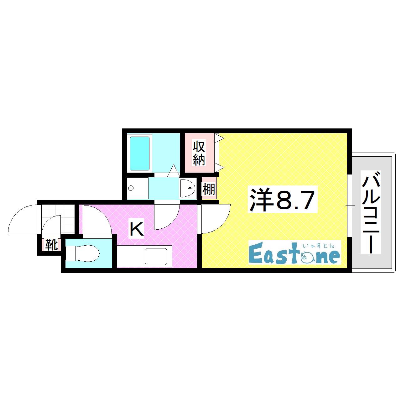 LUANA(1K/4階)の間取り写真
