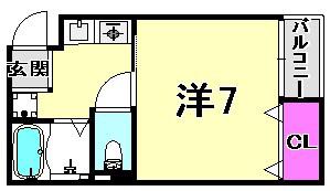 サンクレールII(1K/4階)の間取り写真