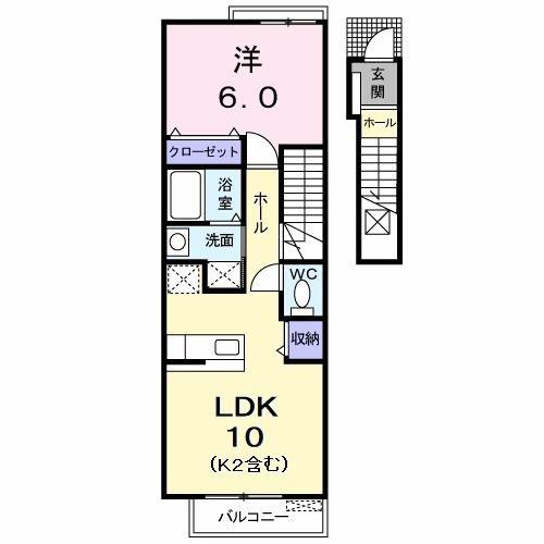 サンリット・シーズン(1LDK/2階)の間取り写真