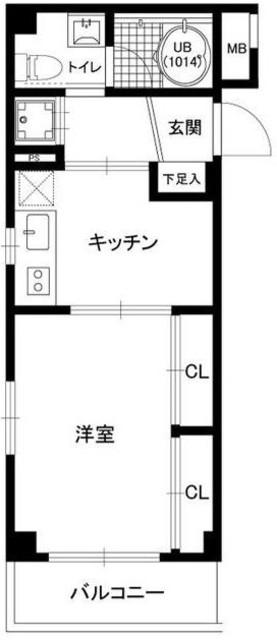 ノベル駒込(1DK/2階)の間取り写真