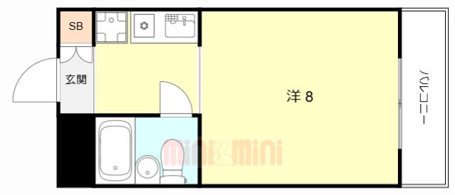 サンロイヤル(ワンルーム/3階)の間取り写真