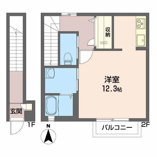 アークパレス(ワンルーム/2階)の間取り写真
