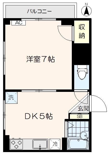 ニューライフヤマザキ(1DK/3階)の間取り写真