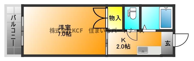 エトランゼIV(1K/3階)の間取り写真
