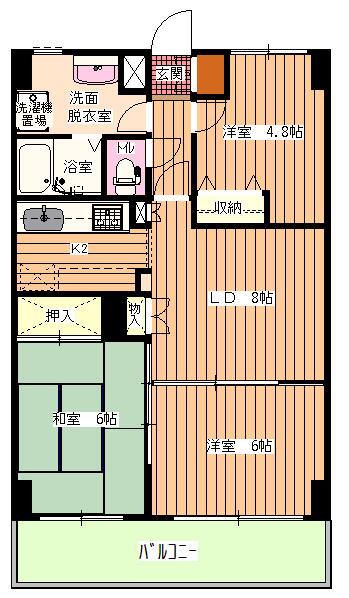 ガーデンアイル(3LDK/5階)の間取り写真