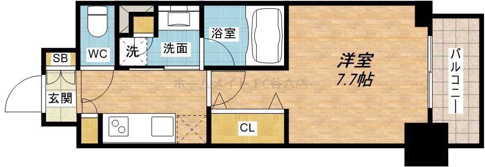 アーバネックス本町(1K/3階)の間取り写真