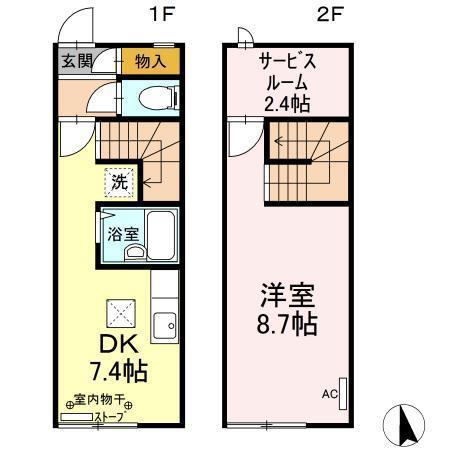 ハイツ藤(1SDK/1階)の間取り写真