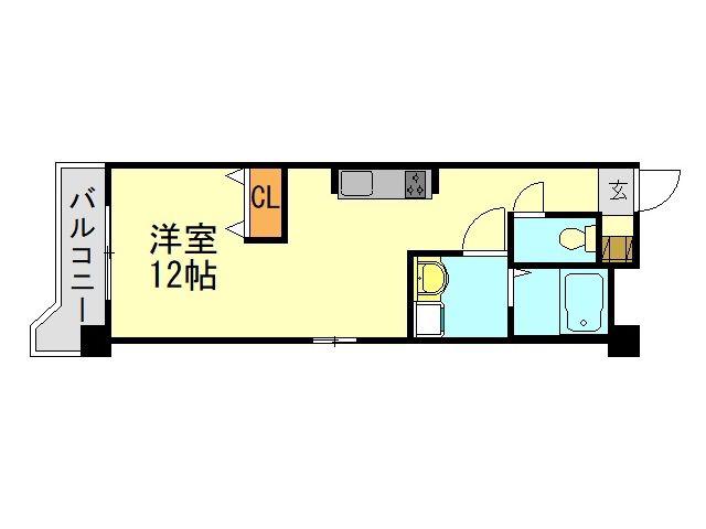 メモリープラザ小倉(ワンルーム/3階)の間取り写真