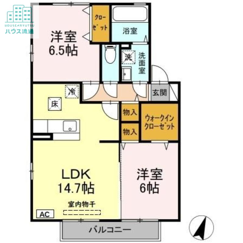 フレンドリースクエア桜B(2LDK/1階)の間取り写真