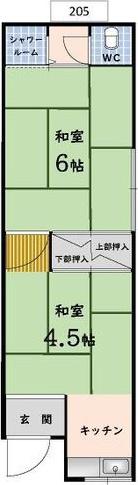コーポレトロ(2K/2階)の間取り写真