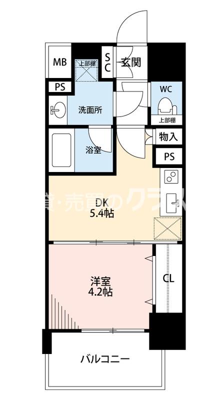 メルディア大正D.C(1DK/6階)の間取り写真