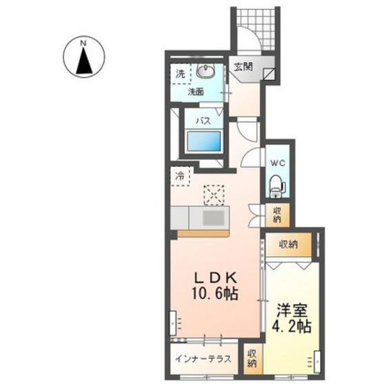 高崎市上小鳥町N様アパート工事(1LDK/1階)の間取り写真