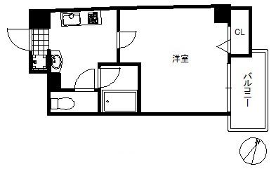 MASANI三宮(1K/5階)の間取り写真