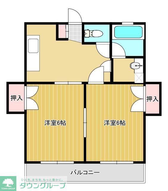 コーポアロフィII(2DK/3階)の間取り写真
