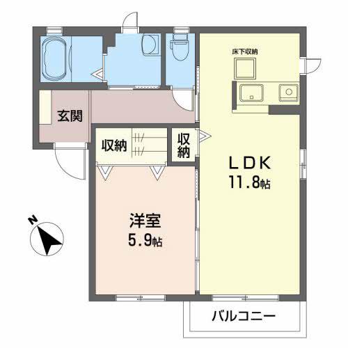 シャーメゾンSS(1LDK/1階)の間取り写真