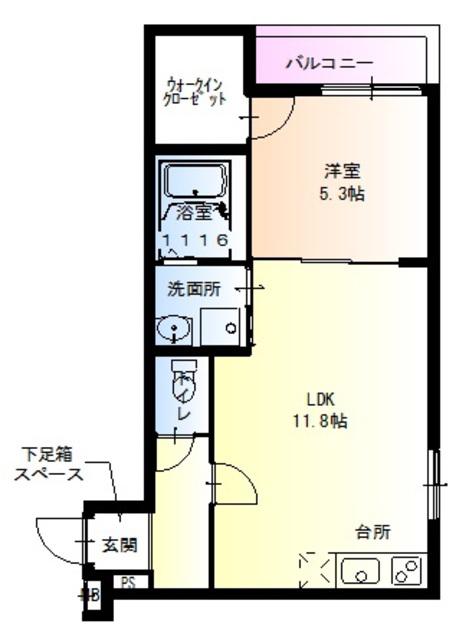 フジパレス立花北II番館(1LDK/3階)の間取り写真