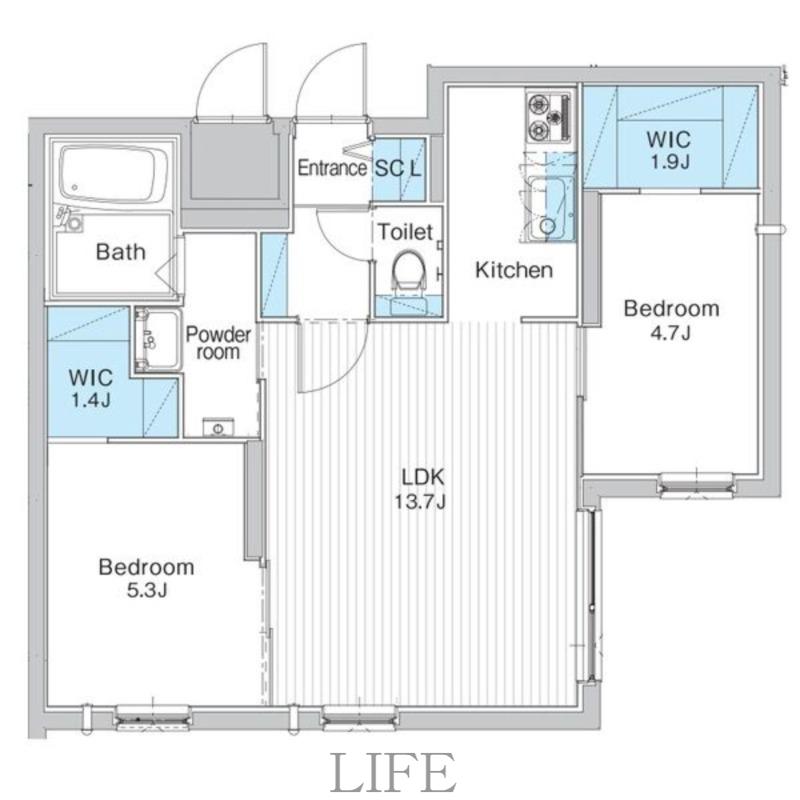JANUS RESIDENCES平岸イースト(2LDK/4階)の間取り写真