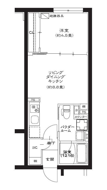 ジェノヴィア池袋(1LDK/3階)の間取り写真