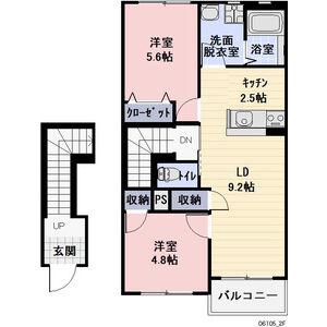 VERITAJU(2LDK/2階)の間取り写真