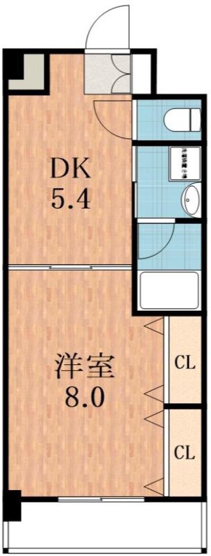 イーストコーストヴィラ(1DK/4階)の間取り写真