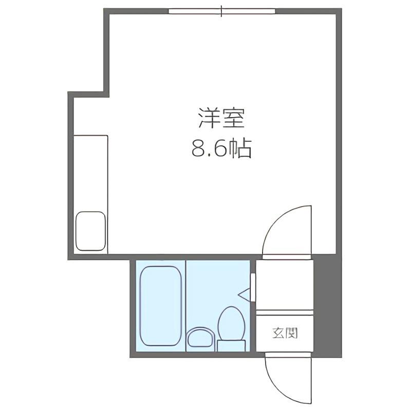 ベルビューブラン(ワンルーム/3階)の間取り写真