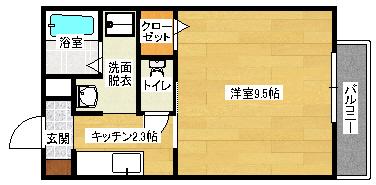 セフィラ田所(1K/1階)の間取り写真
